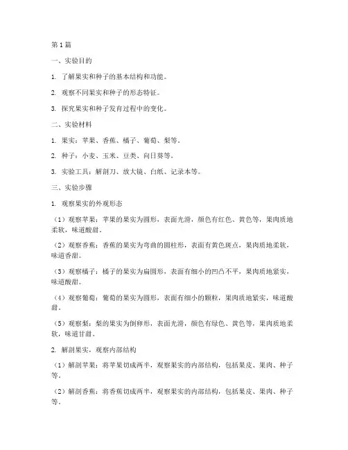 果实种子的实验报告(3篇)