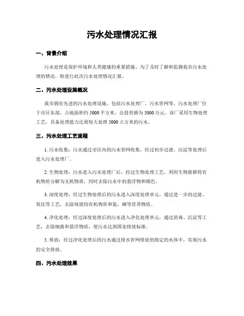 污水处理情况汇报