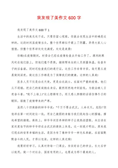 我发现了美作文600字