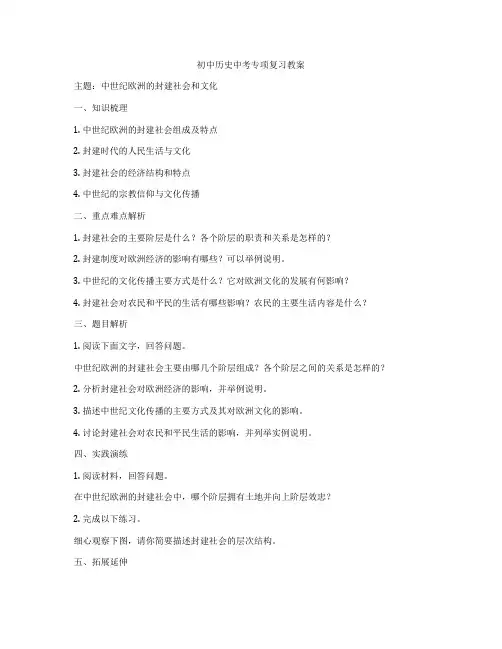 初中历史中考专项复习教案