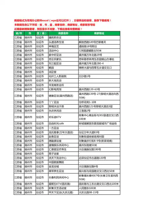 2020新版江苏省扬州市仪征市休闲娱乐工商企业公司商家名录名单黄页联系电话号码地址大全562家