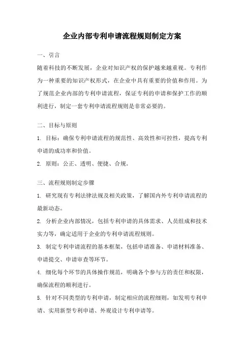 企业内部专利申请流程规则制定方案