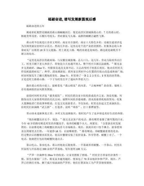 砥砺奋进,谱写发展新篇观后感