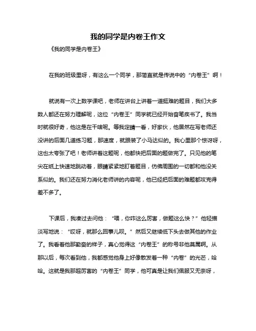 我的同学是内卷王作文