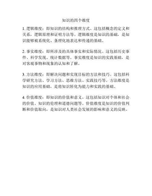 知识的四个维度