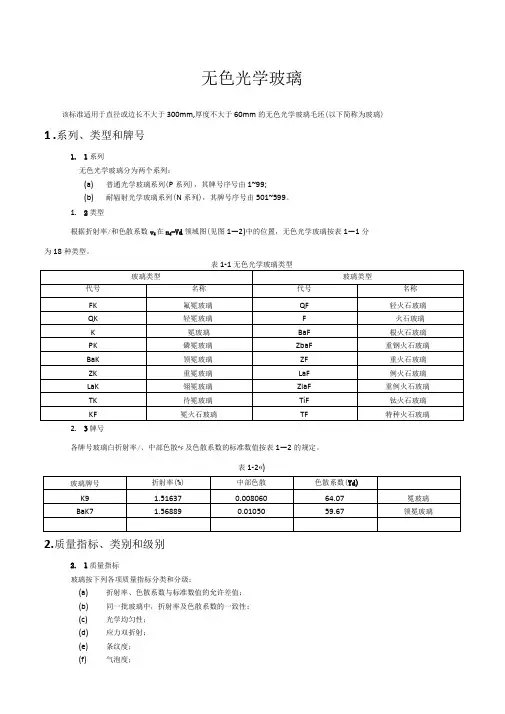 光学玻璃标准
