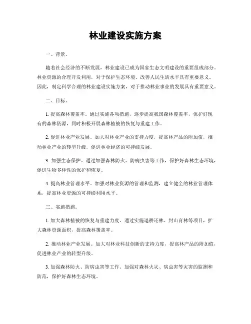林业建设实施方案