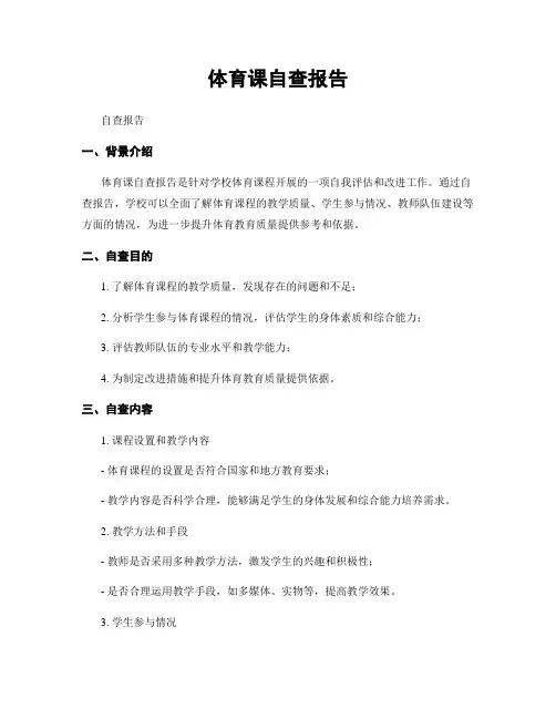 体育课自查报告