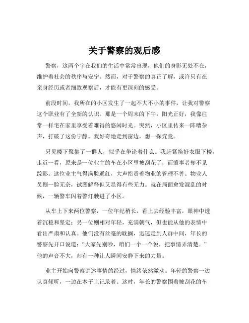关于警察的观后感