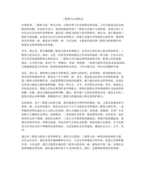 三股势力心得体会