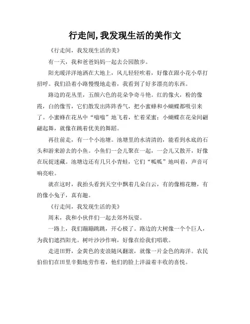 行走间,我发现生活的美作文