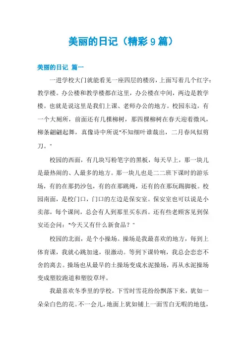 美丽的日记(精彩9篇)
