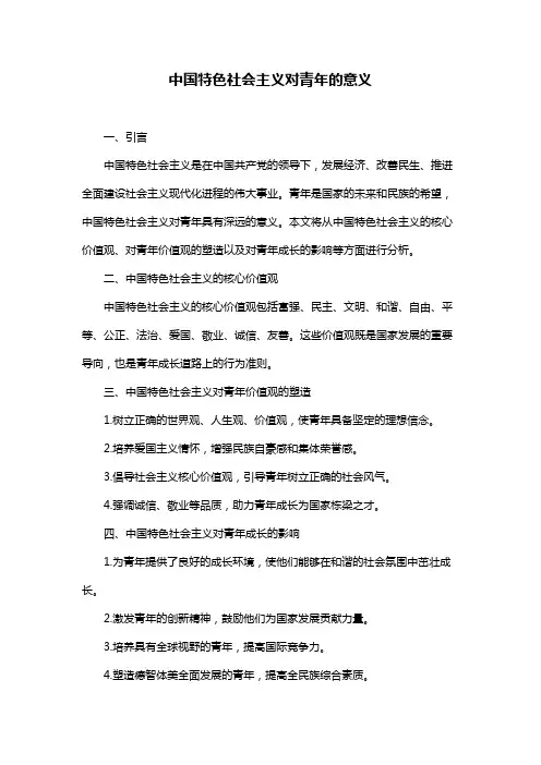 中国特色社会主义对青年的意义