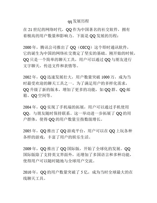 qq发展历程