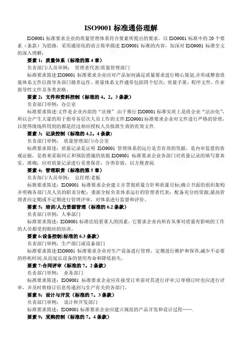 ISO9001标准通俗理解