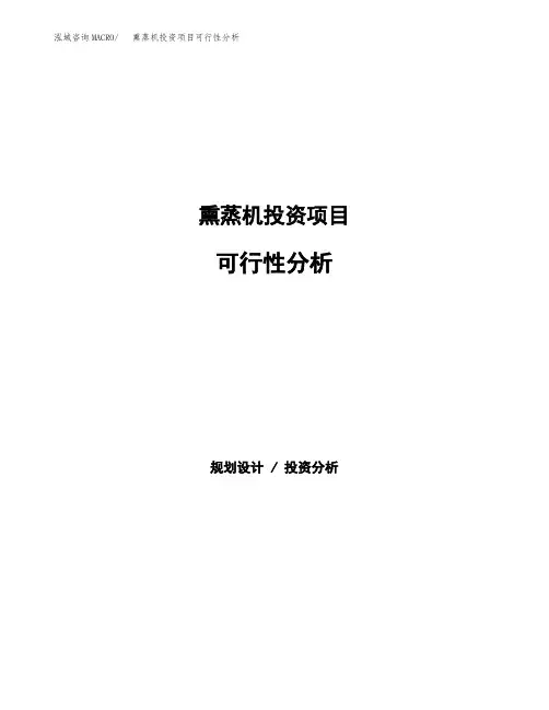熏蒸机投资项目可行性分析