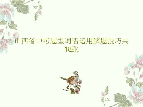 山西省中考题型词语运用解题技巧共18张PPT20页