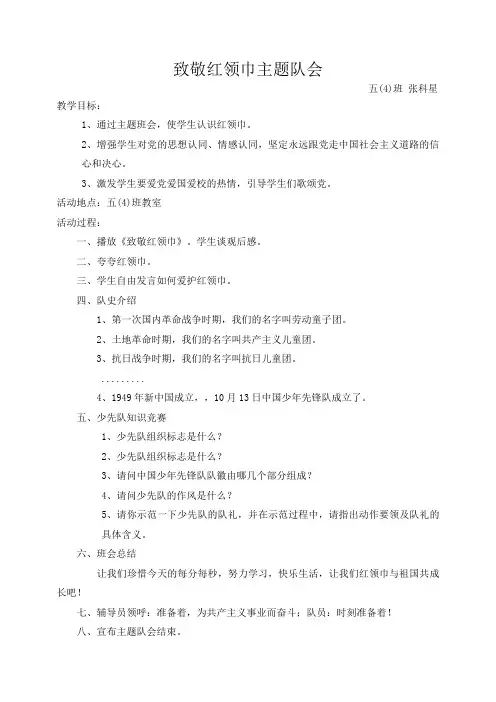 五(4)班致敬红领巾