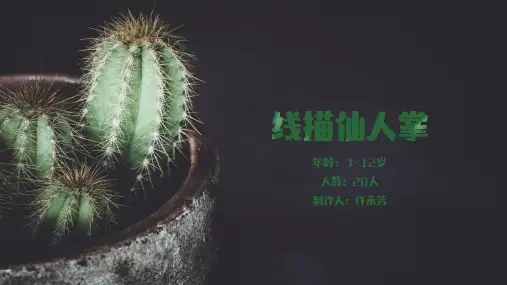 7-12岁线描仙人掌美术课件PPT
