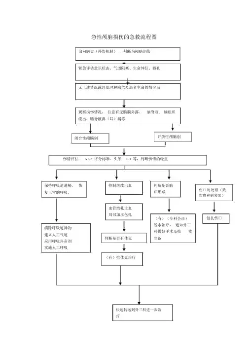 急性颅脑损伤的急救流程图