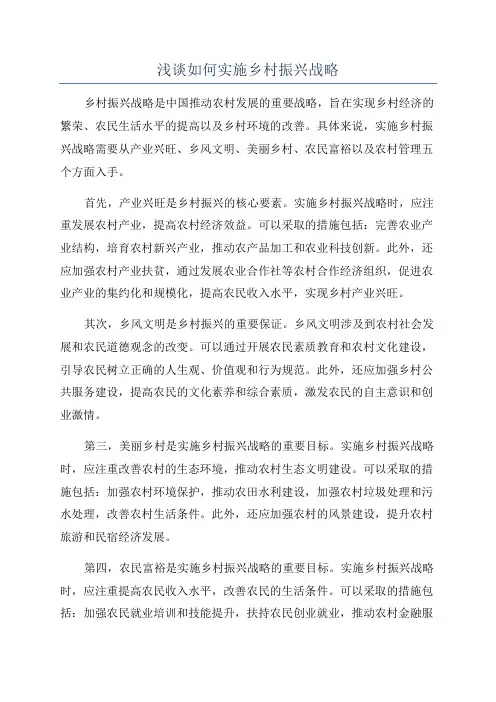 浅谈如何实施乡村振兴战略