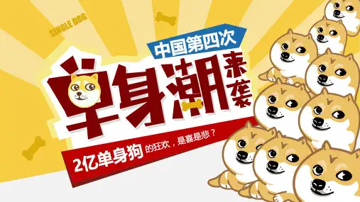 中国第四次单身潮来袭婚恋态度调查报告ppt模板