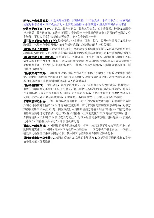 国际金融常考简答总结