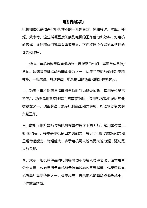 电机轴指标