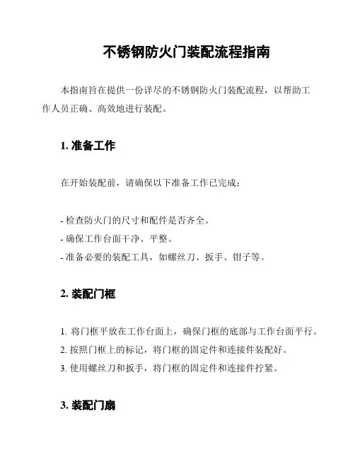 不锈钢防火门装配流程指南