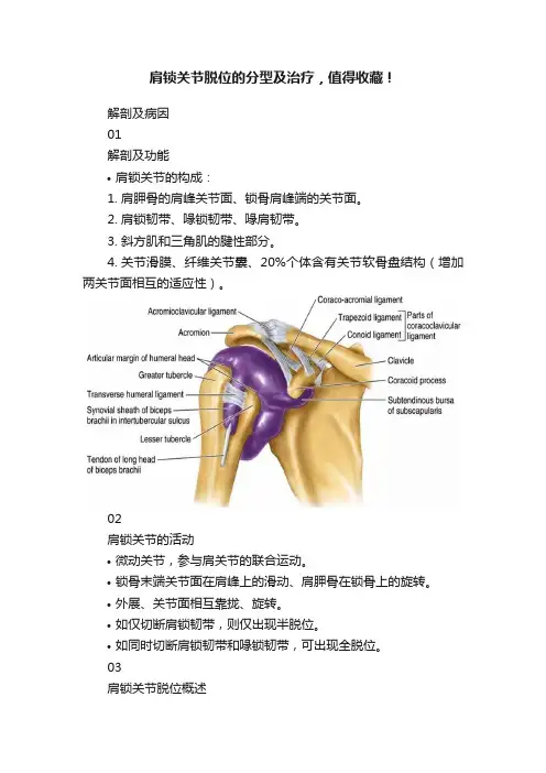 肩锁关节脱位的分型及治疗，值得收藏！