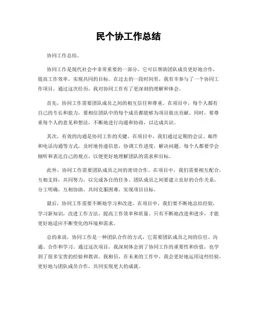 民个协工作总结