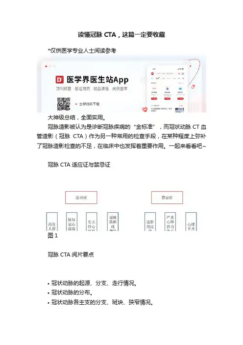 读懂冠脉CTA，这篇一定要收藏