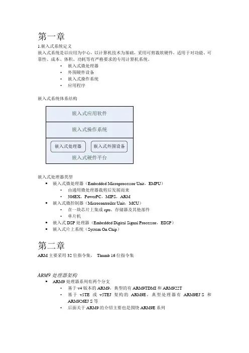 嵌入式系统原理与设计重点总结讲解