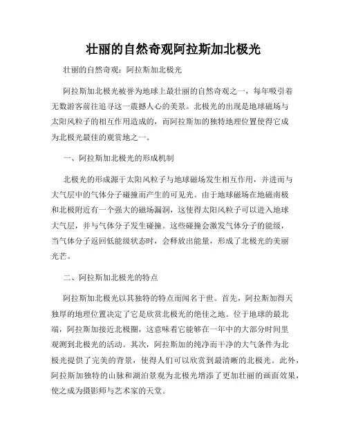 壮丽的自然奇观阿拉斯加北极光