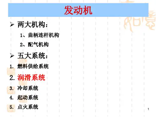 汽车发动机润滑系统的油道及组成课堂PPT