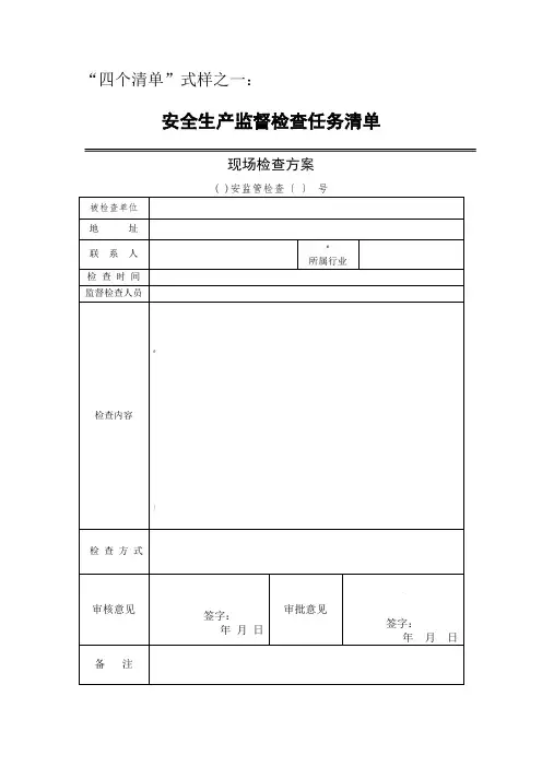 四个清单样式