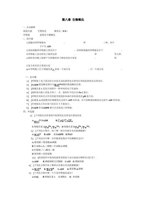 第八章 生物氧化