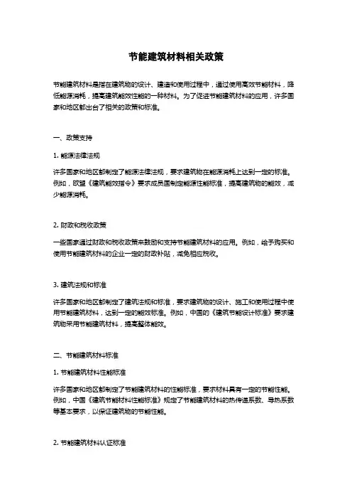 节能建筑材料相关政策