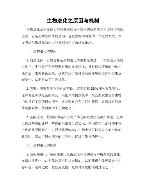 生物进化之原因与机制