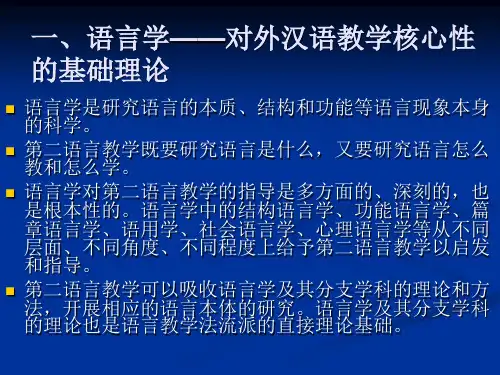 对外汉语教学的学科理论