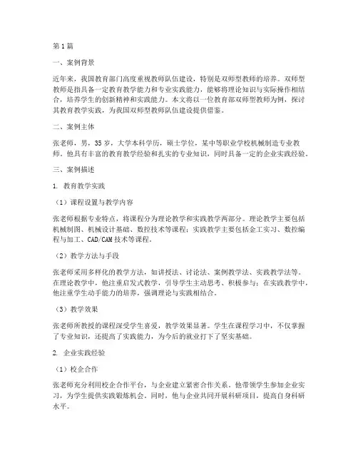教育部双师型教师案例(2篇)