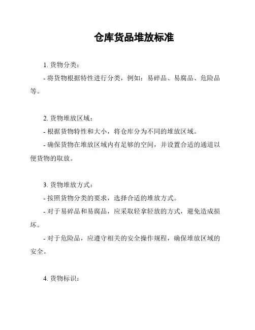 仓库货品堆放标准