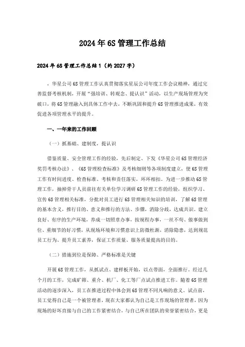 2024年6S管理工作总结_4