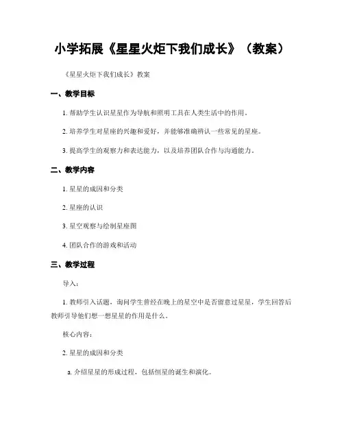 小学拓展《星星火炬下我们成长》(教案)