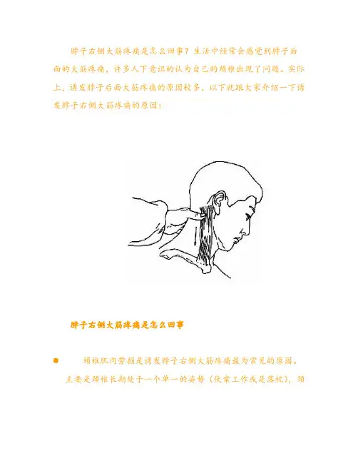 脖子右侧大筋酸痛是怎么回事