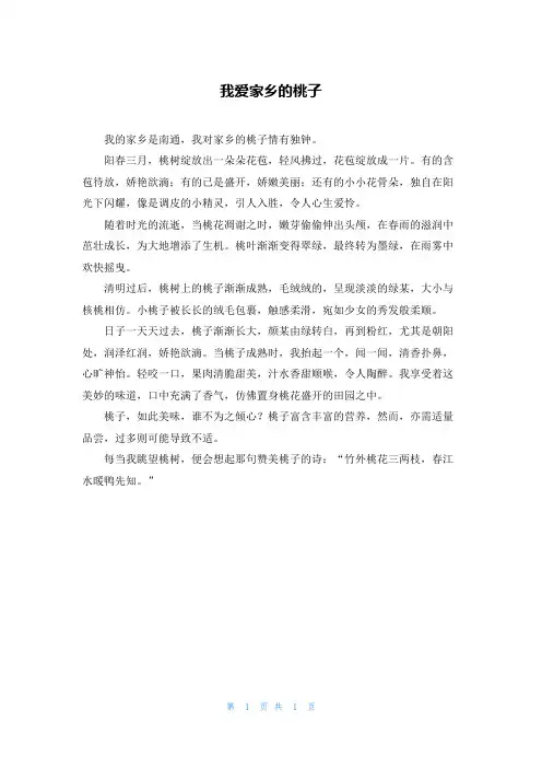 我爱家乡的桃子