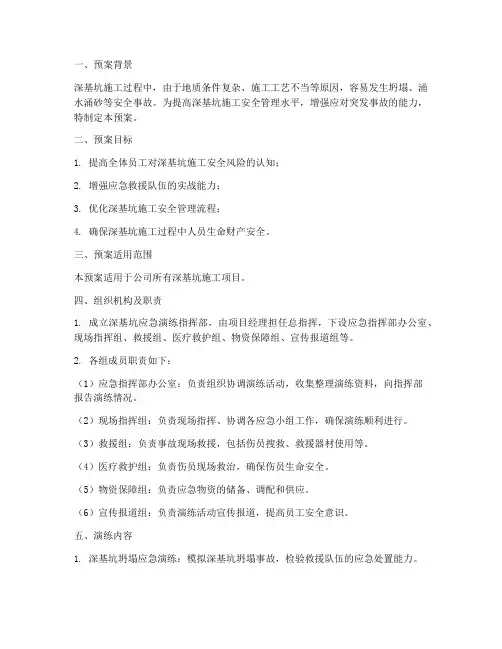 深基坑应急演练预案