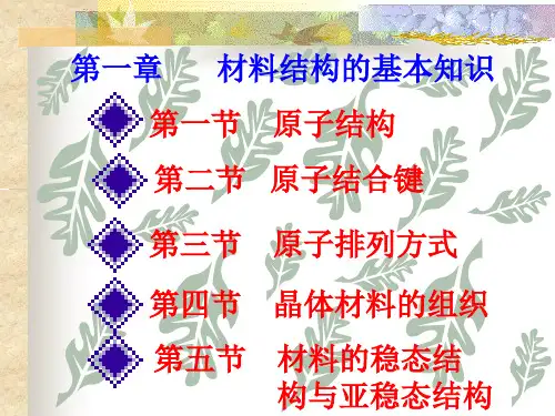 材料科学基础--材料结构的基本知识