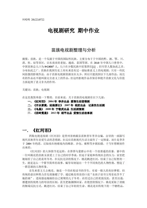 苗族电视剧整理与分析