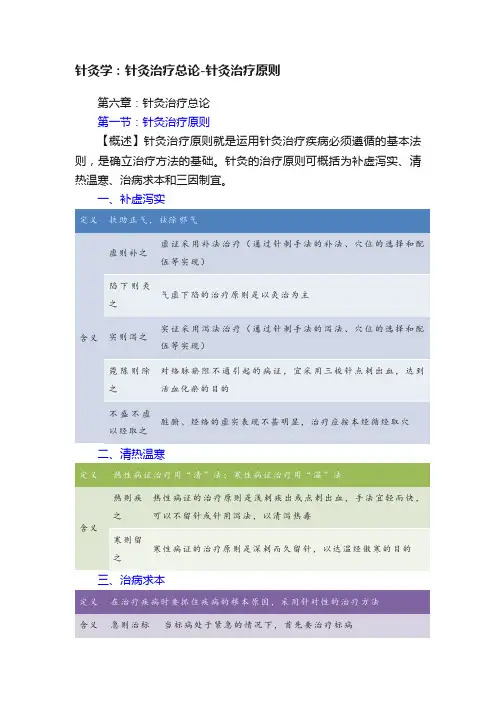 针灸学：针灸治疗总论-针灸治疗原则